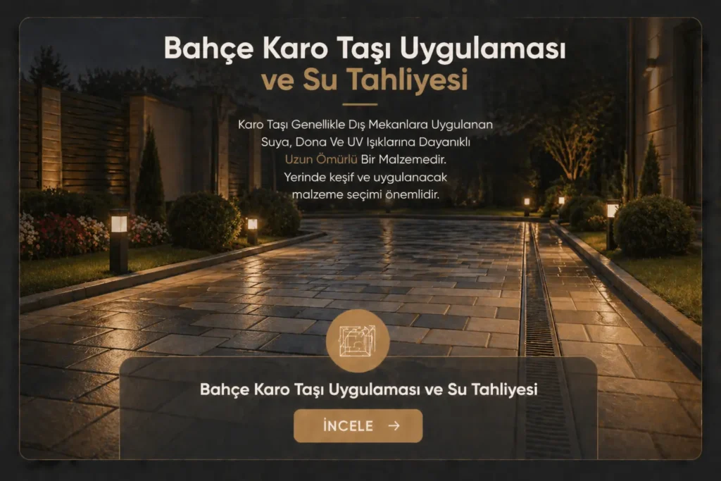 Eskişehir Bahçe Karo Taşı Uygulaması ve Su Tahliyesi