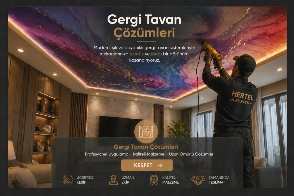 Eskişehir Gergi Tavan | 3D Gergi Tavan ve LED Tavan Sistemleri