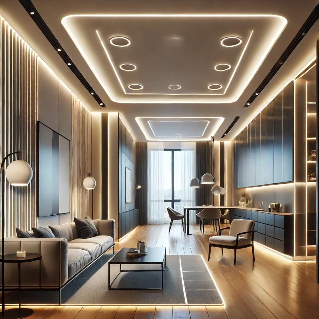 Modern Led Aydınlatma Sistemleri Döşeme